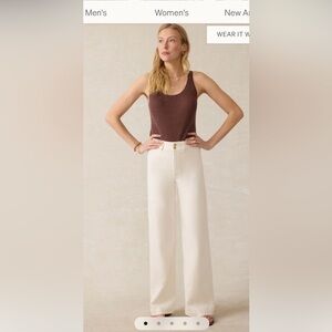 NWT Faherty Stretch Terry Harbor Pants- Egret Size 26